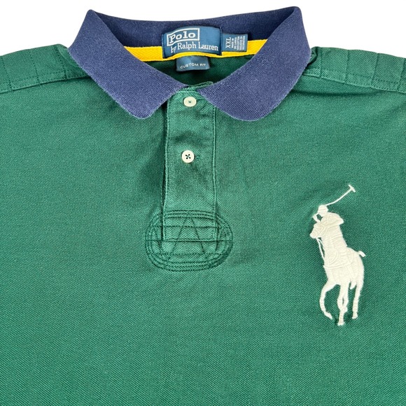 Polo Ralph Lauren Other - Polo Ralph Lauren Big Pony Polo Shirt Mens XXL Green Custom Fit Short Sleeve Y2K